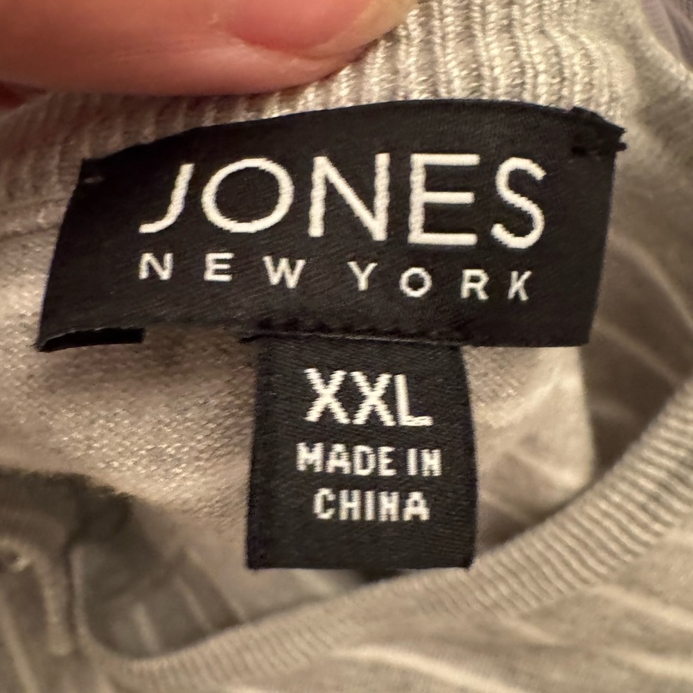 Jones New York Gray/White Striped Cardigan Sweater - Picture 9 of 11